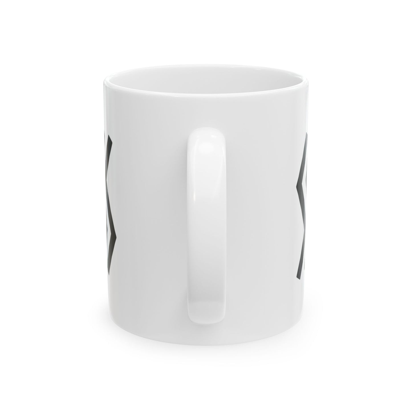 GLYPHS|J-Runeforms — 川 / KAWA-Rune Ceramic Mug (White · Dual-Sided)