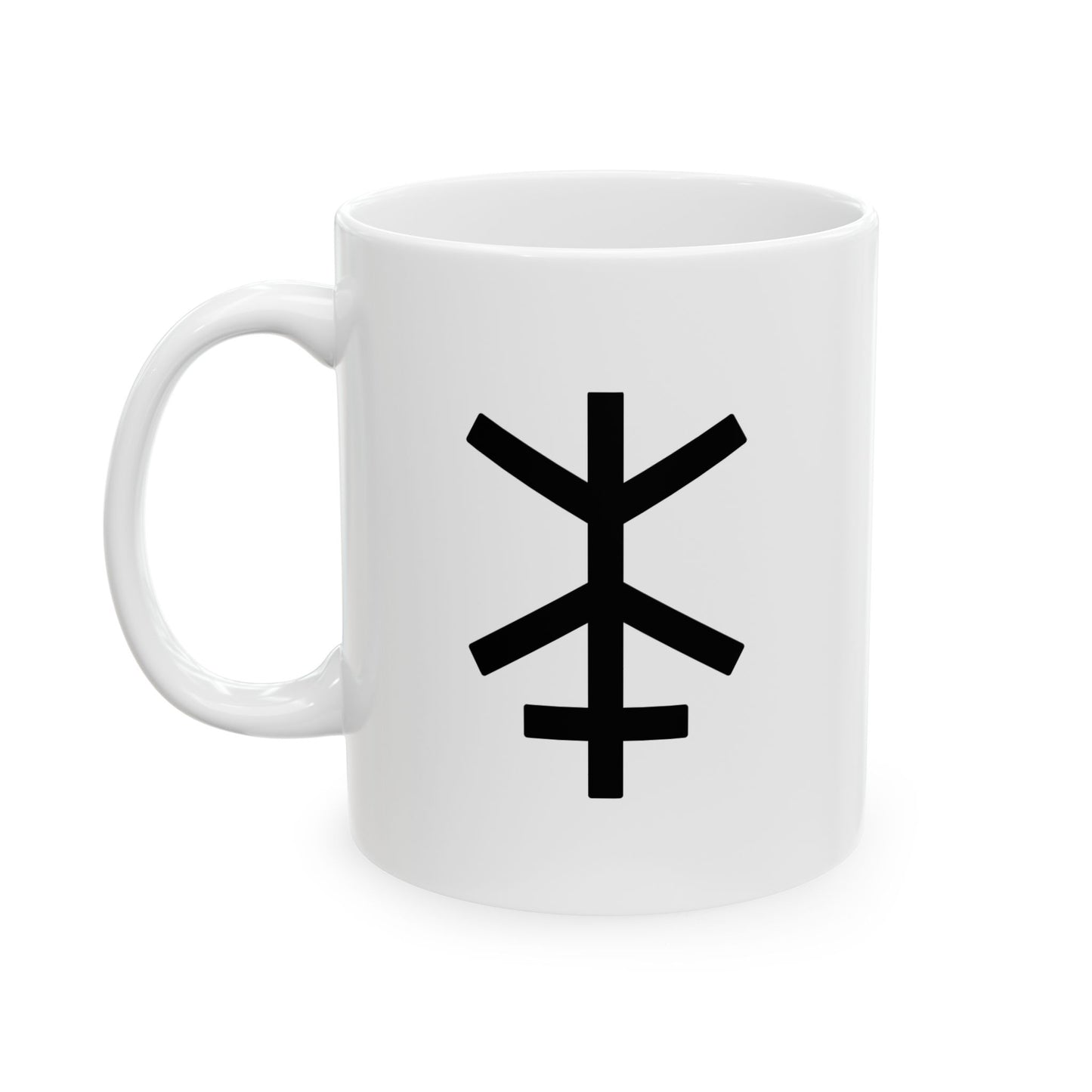 GLYPHS｜J-Runeforms — 本 / HON-Rune Ceramic Mug (White · Dual-Sided)