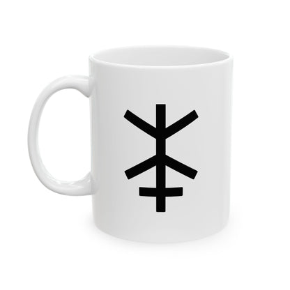 GLYPHS｜J-Runeforms — 本 / HON-Rune Ceramic Mug (White · Dual-Sided)