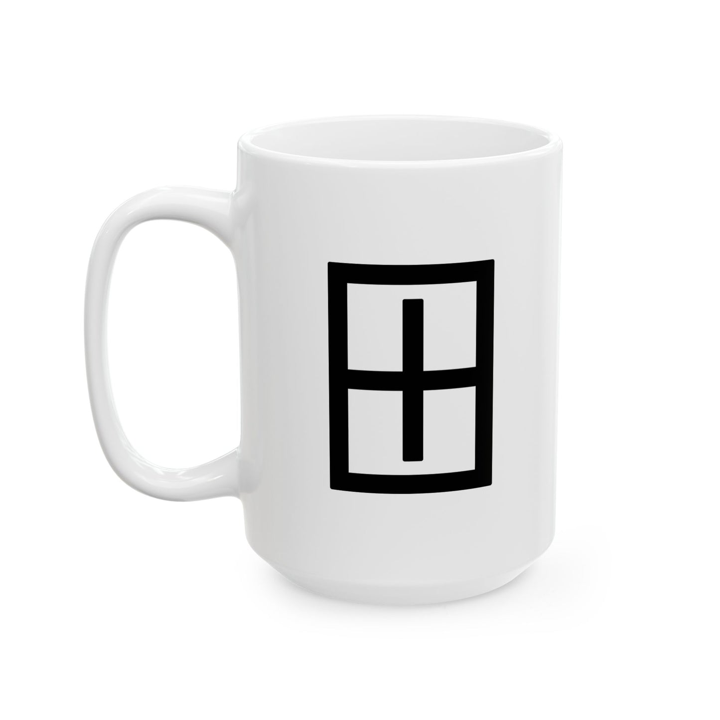 GLYPHS｜J-Runeforms — 田 / TA-Rune Ceramic Mug (White · Dual-Sided)
