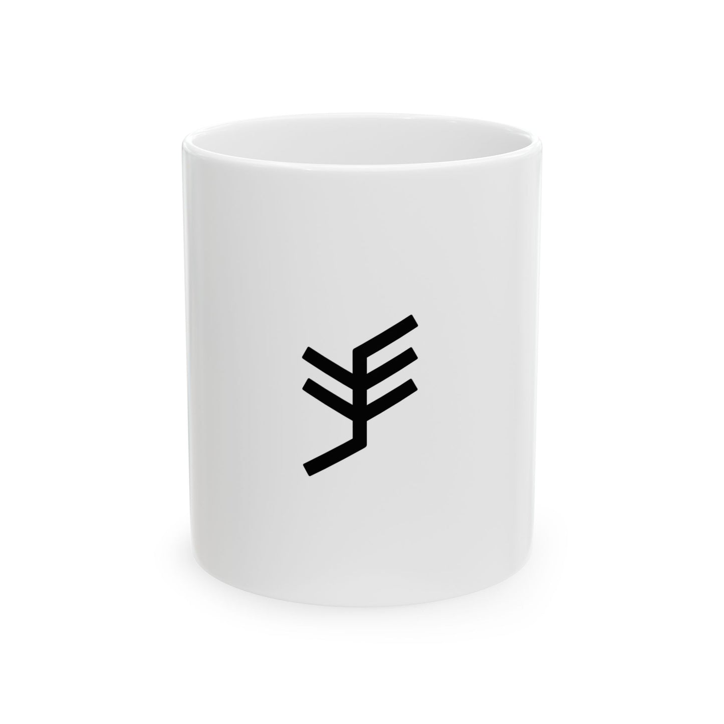 GLYPHS｜J-Runeforms — 手 / TE-Rune Ceramic Mug (White)