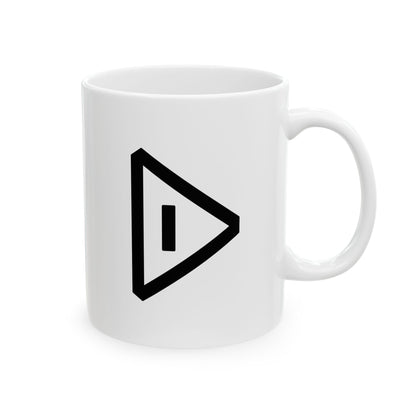 GLYPHS｜J-Runeforms — 月 / TSUKI-Rune Ceramic Mug (White · Dual-Sided)