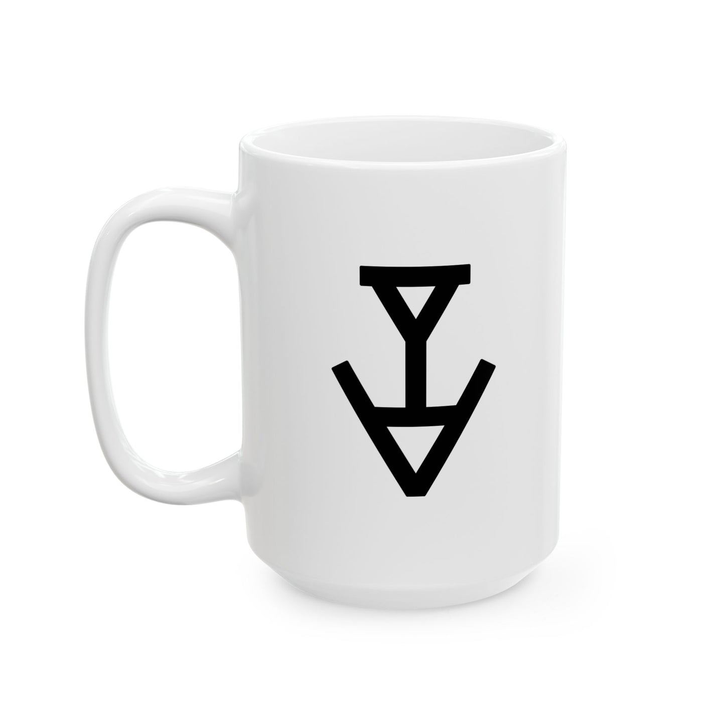 GLYPHS｜J-Runeforms — 言 / KOTO-Rune Ceramic Mug (White · Dual-Sided)
