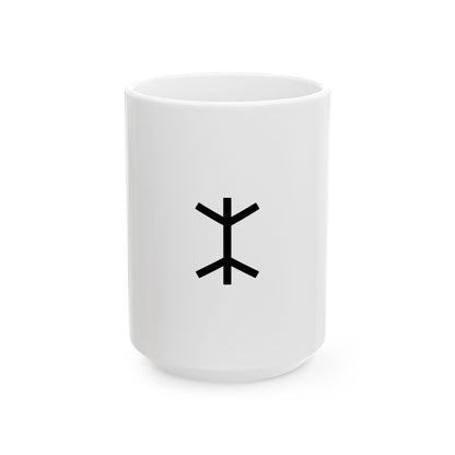 GLYPHS｜J-Runeforms — 木 / KI-Rune Ceramic Mug (White)