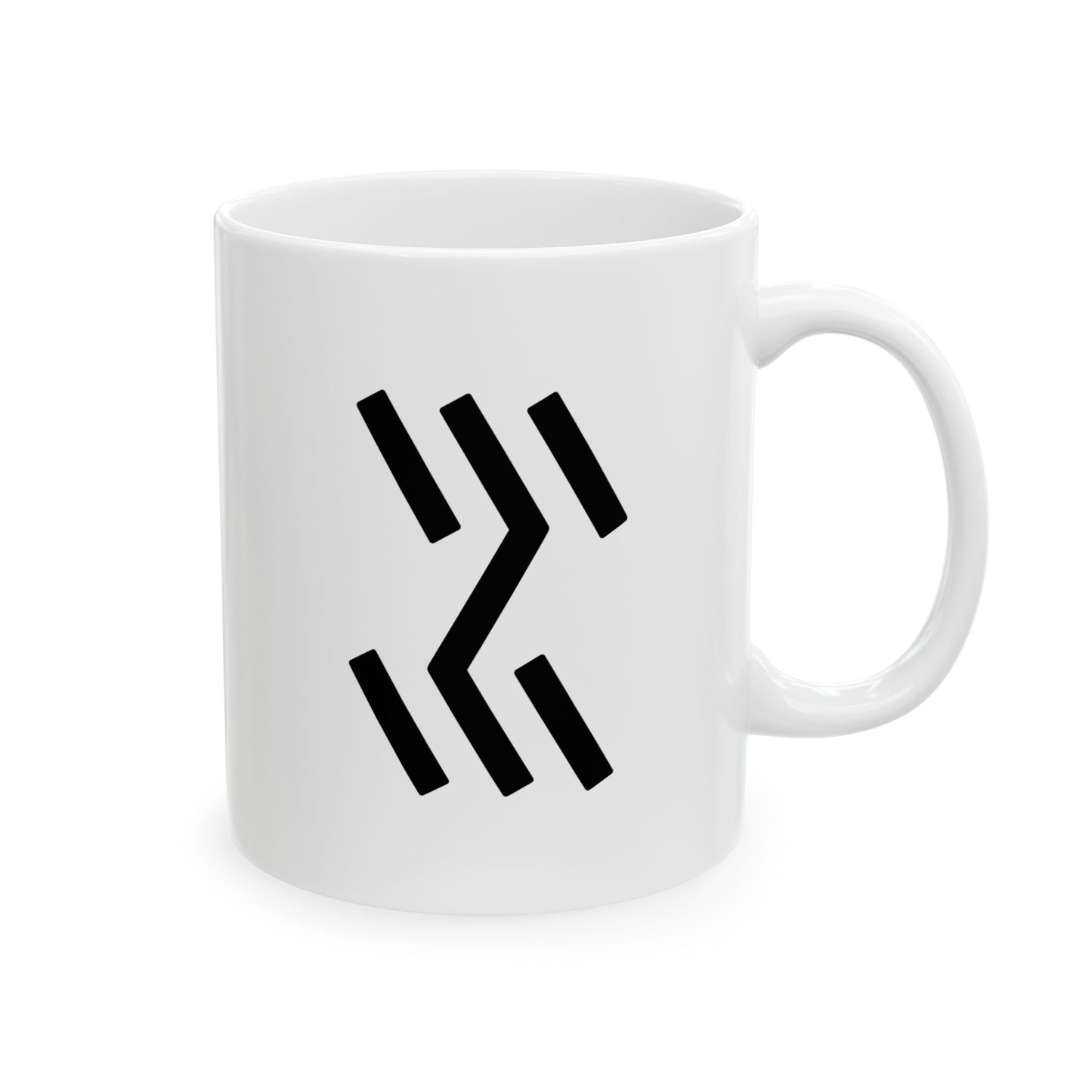 GLYPHS｜J-Runeforms — 水 / MIZU-Rune Ceramic Mug (White · Dual-Sided)