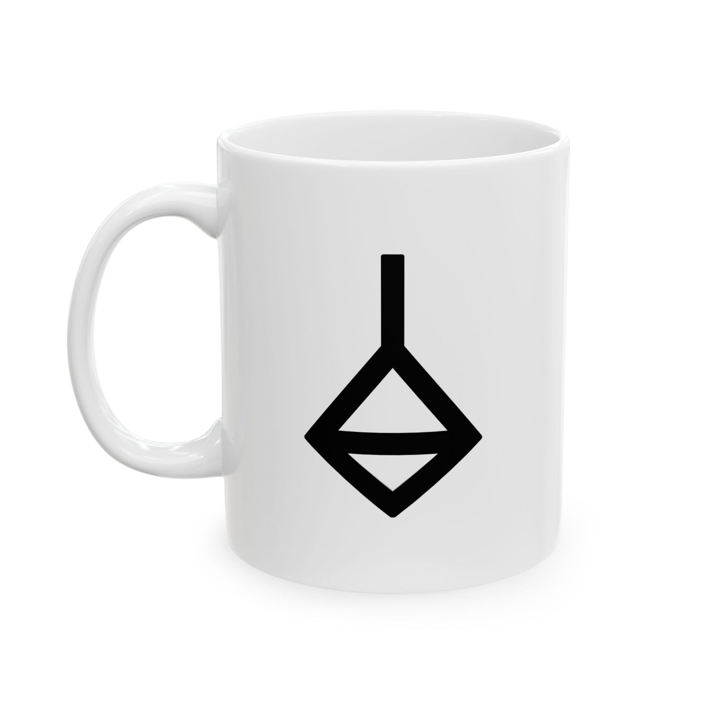 GLYPHS｜J-Runeforms — 白 / SHIRO-Rune Ceramic Mug (White · Dual-Sided)