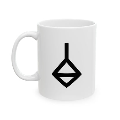 GLYPHS｜J-Runeforms — 白 / SHIRO-Rune Ceramic Mug (White · Dual-Sided)