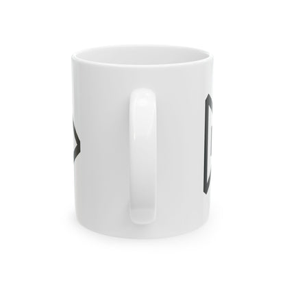 GLYPHS｜J-Runeforms — 月 / TSUKI-Rune Ceramic Mug (White · Dual-Sided)