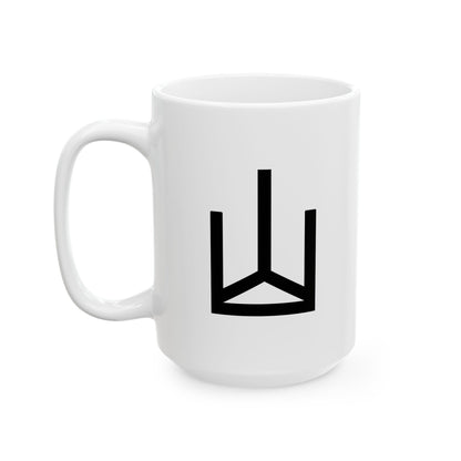GLYPHS｜J-Runeforms — 山 / YAMA-Rune Ceramic Mug (White · Dual-Sided)