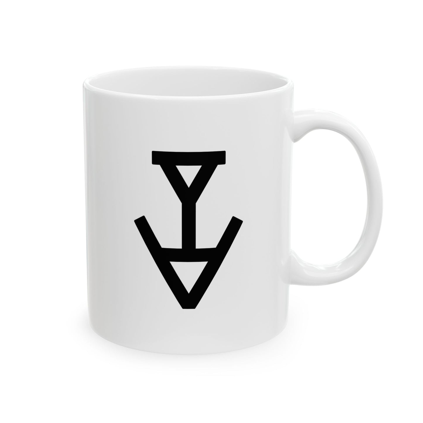 GLYPHS｜J-Runeforms — 言 / KOTO-Rune Ceramic Mug (White · Dual-Sided)