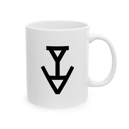 GLYPHS｜J-Runeforms — 言 / KOTO-Rune Ceramic Mug (White · Dual-Sided)
