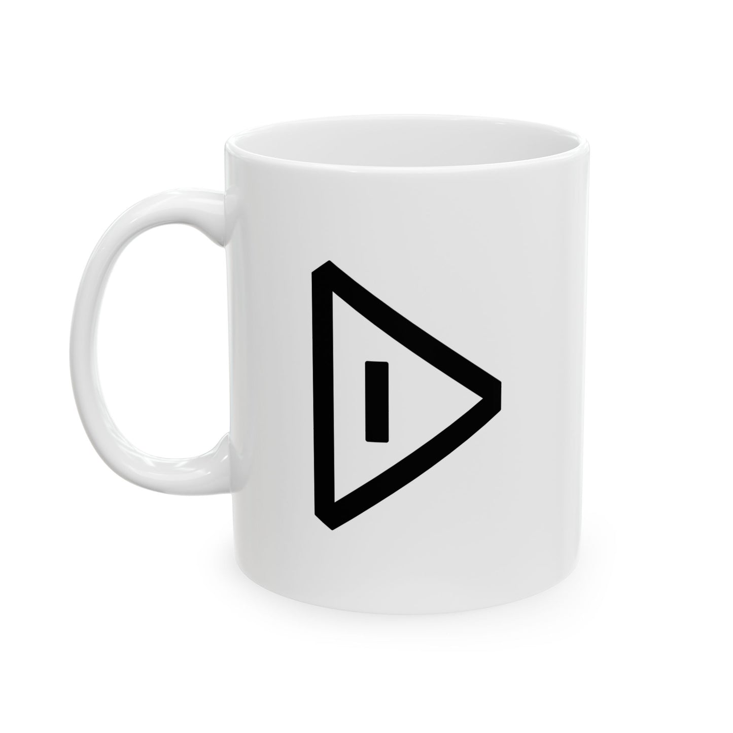 GLYPHS｜J-Runeforms — 月 / TSUKI-Rune Ceramic Mug (White · Dual-Sided)
