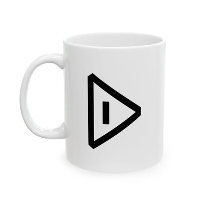 GLYPHS｜J-Runeforms — 月 / TSUKI-Rune Ceramic Mug (White · Dual-Sided)