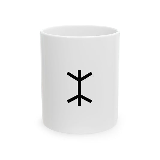 GLYPHS｜J-Runeforms — 木 / KI-Rune Ceramic Mug (White)