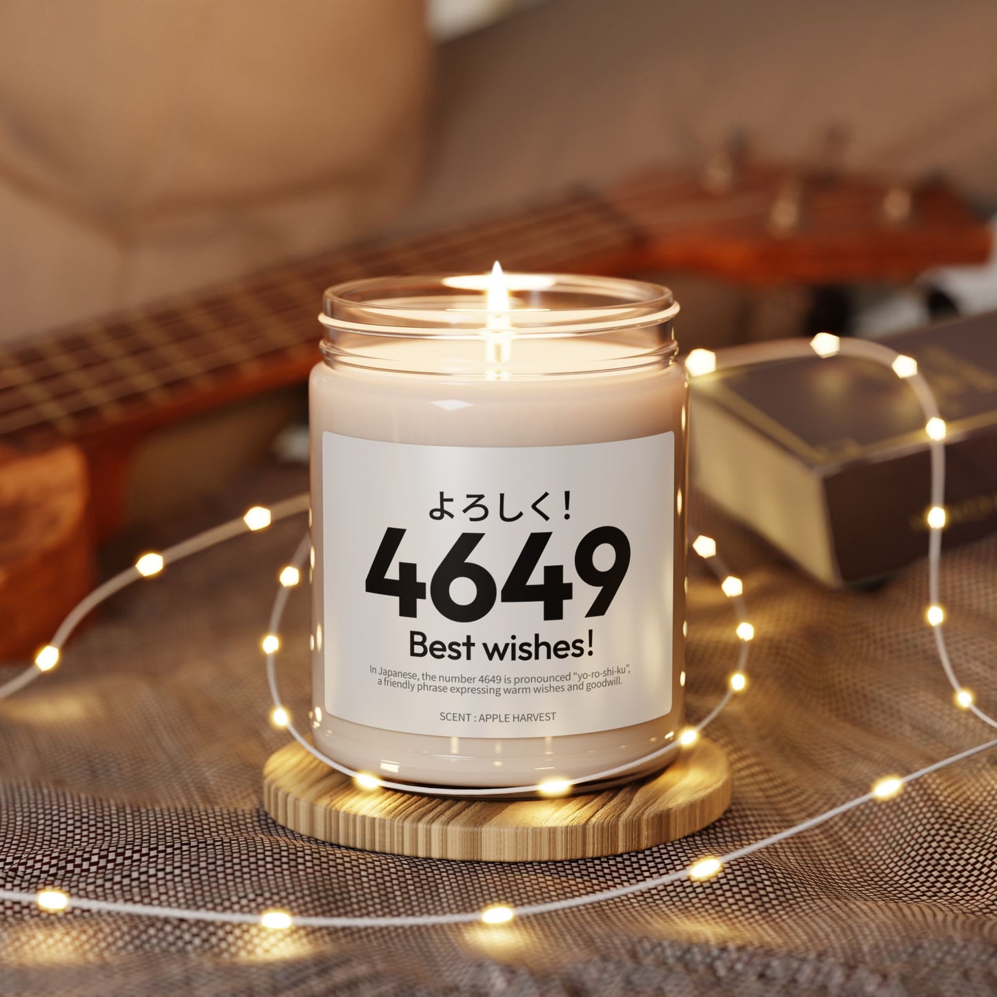 Japan Goro Numbers – 4649 “Best Wishes!” Scented Candle | Japanese Wordplay