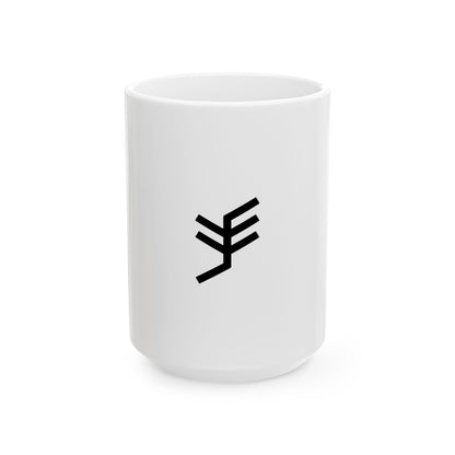GLYPHS｜J-Runeforms — 手 / TE-Rune Ceramic Mug (White)