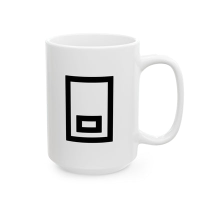 GLYPHS｜J-Runeforms — 口 / KUCHI-Rune Ceramic Mug (White · Dual-Sided)