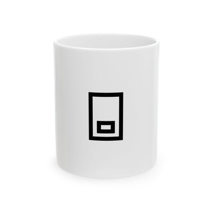 GLYPHS｜J-Runeforms — 口 / KUCHI-Rune Ceramic Mug (White)