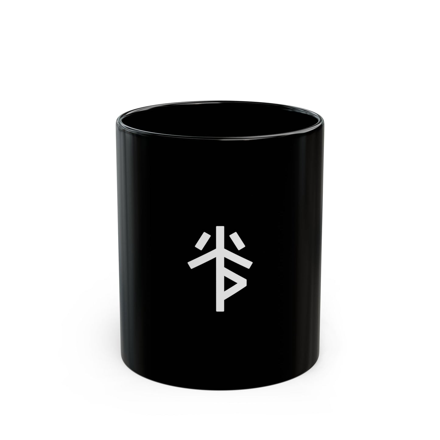 GLYPHS｜J-Runeforms — 光 / HIKARI-Rune Ceramic Mug (Black)