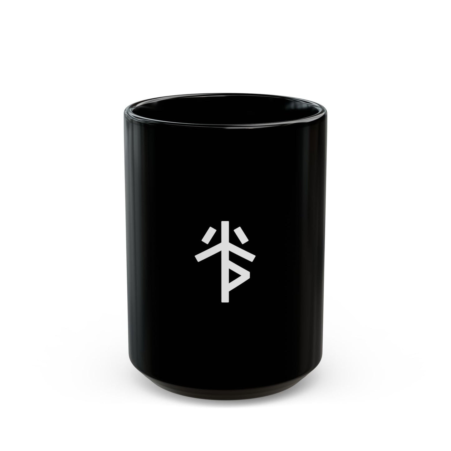GLYPHS｜J-Runeforms — 光 / HIKARI-Rune Ceramic Mug (Black)