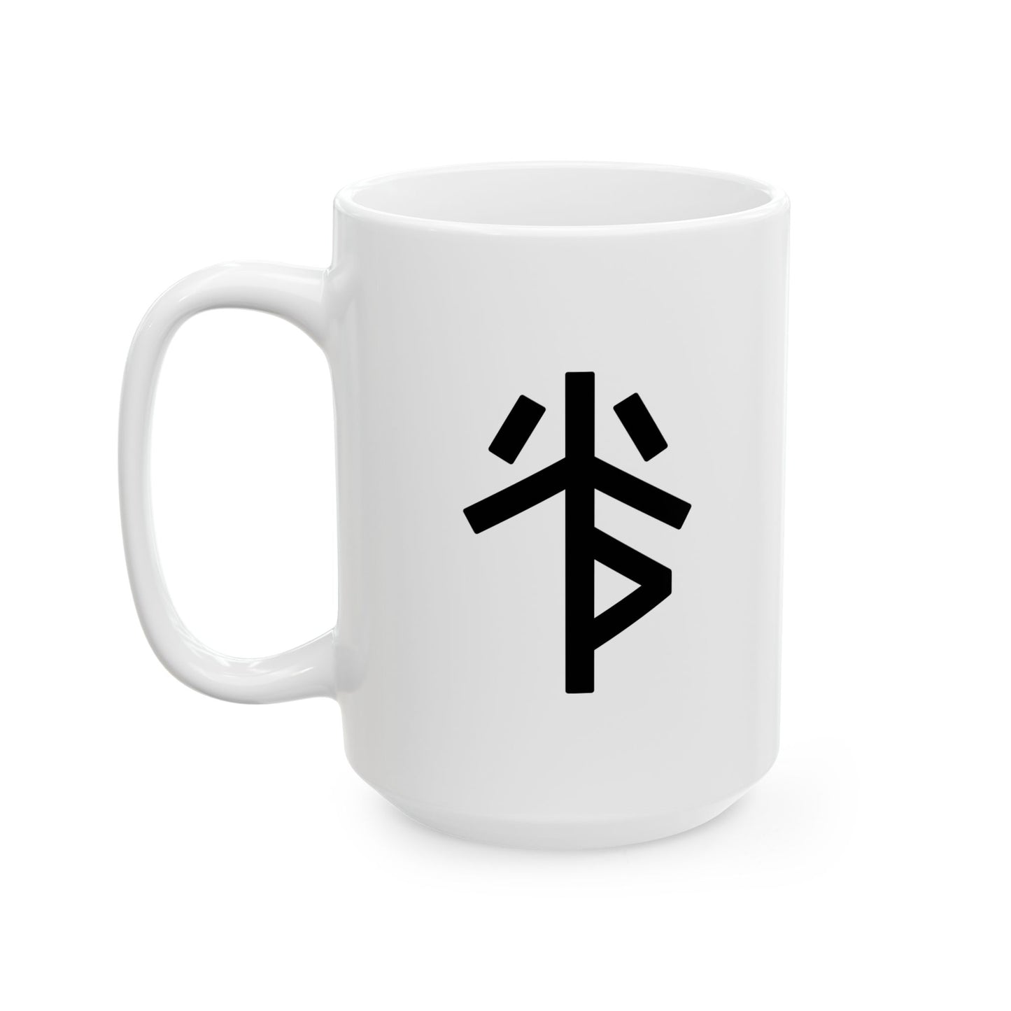 GLYPHS｜J-Runeforms — 光 / HIKARI-Rune Ceramic Mug (White · Dual-Sided)