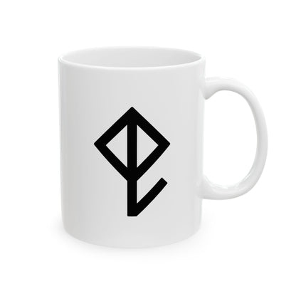 GLYPHS｜J-Runeforms — 虫 / MUSHI-Rune Ceramic Mug (White · Dual-Sided)