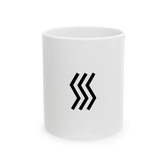 GLYPHS｜J-Runeforms — 川 / KAWA-Rune Ceramic Mug (White)