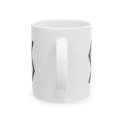 GLYPHS｜J-Runeforms — 川 / KAWA-Rune Ceramic Mug (White · Dual-Sided)