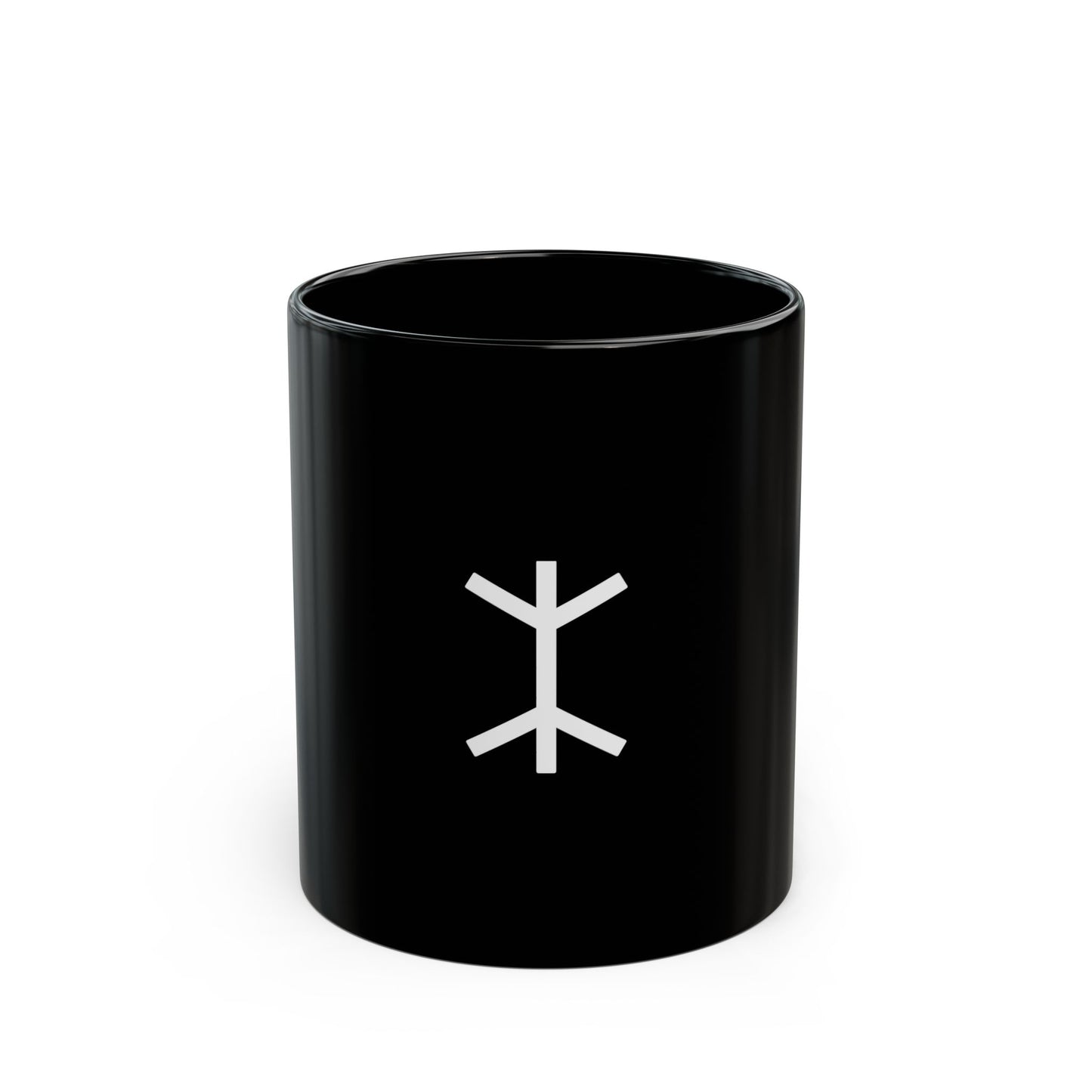 GLYPHS｜J-Runeforms — 木 / KI-Rune Ceramic Mug (Black)