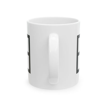 GLYPHS｜J-Runeforms — 田 / TA-Rune Ceramic Mug (White · Dual-Sided)