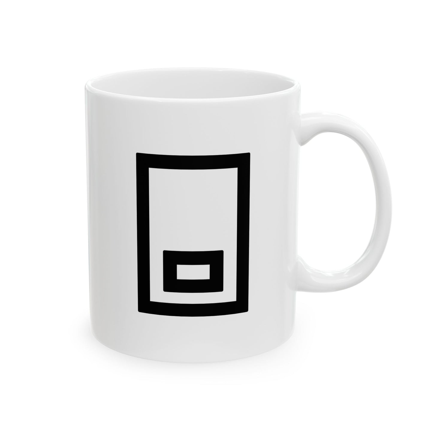 GLYPHS｜J-Runeforms — 口 / KUCHI-Rune Ceramic Mug (White · Dual-Sided)