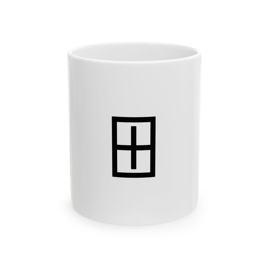 GLYPHS｜J-Runeforms — 田 / TA-Rune Ceramic Mug (White)