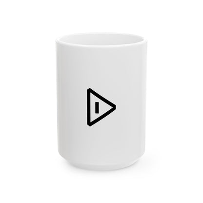 GLYPHS｜J-Runeforms — 月 / TSUKI-Rune Ceramic Mug (White)