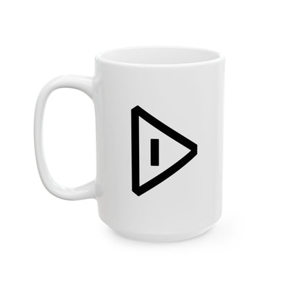 GLYPHS｜J-Runeforms — 月 / TSUKI-Rune Ceramic Mug (White · Dual-Sided)