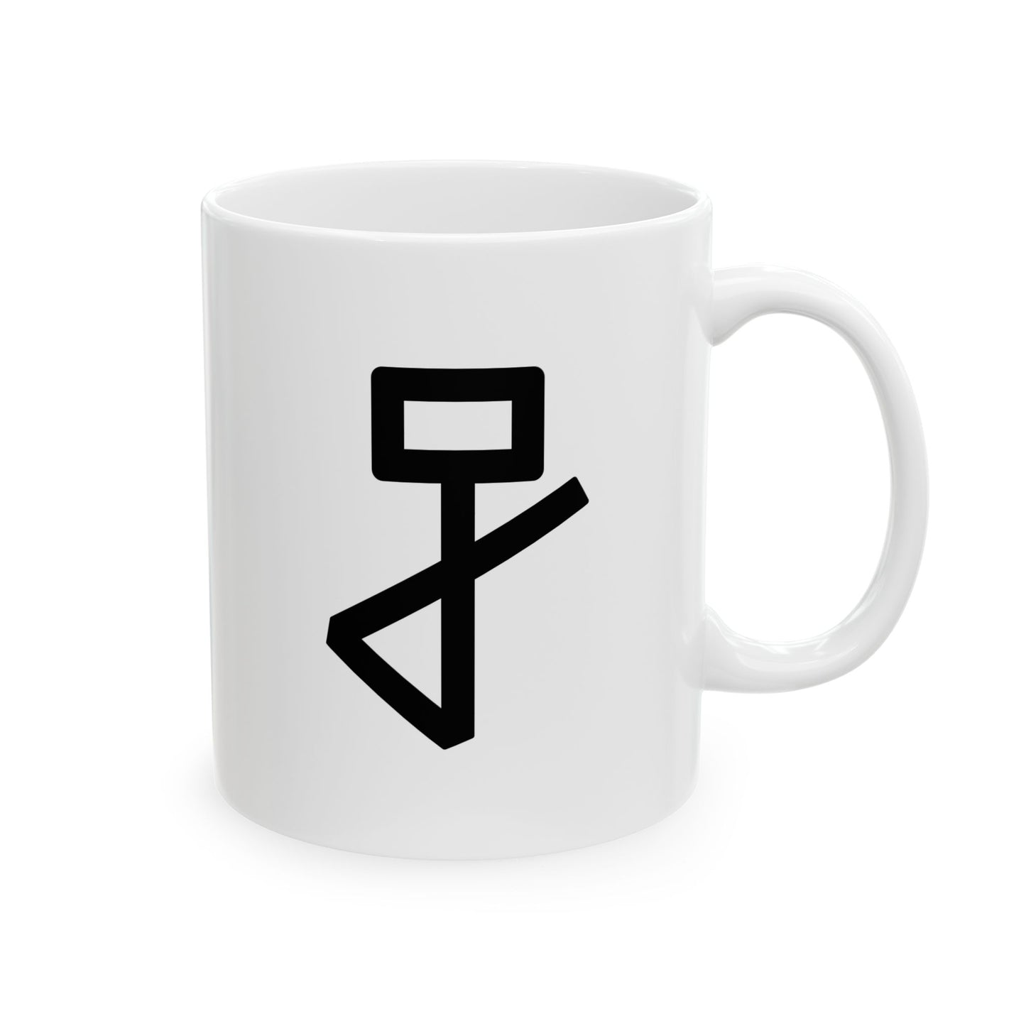GLYPHS｜J-Runeforms — 正 / TADA-Rune Ceramic Mug (White · Dual-Sided)
