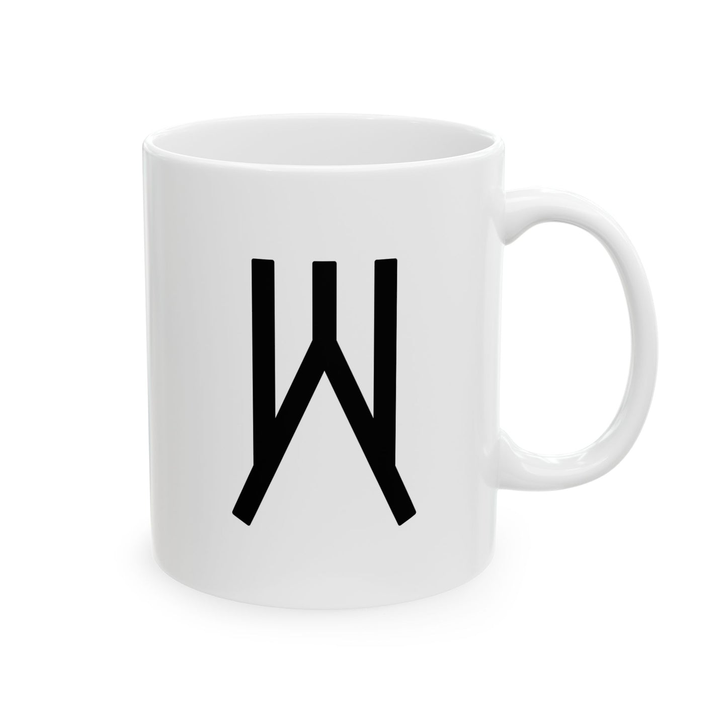 GLYPHS｜J-Runeforms — 火 / HI-Rune Ceramic Mug (White · Dual-Sided)