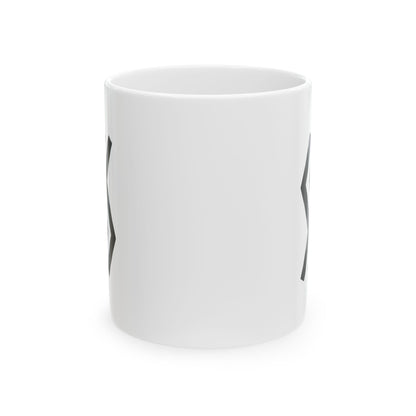 GLYPHS｜J-Runeforms — 川 / KAWA-Rune Ceramic Mug (White · Dual-Sided)