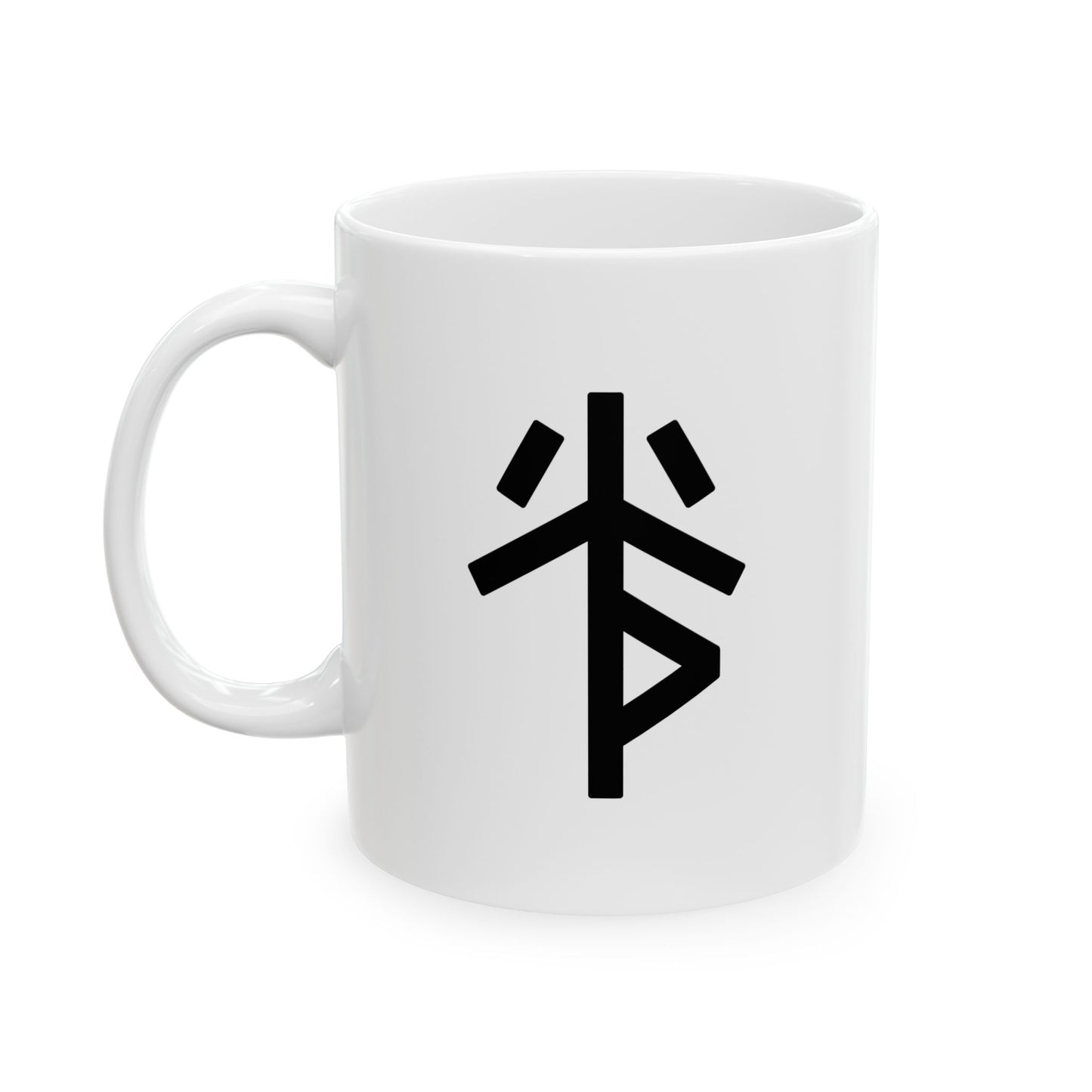 GLYPHS｜J-Runeforms — 光 / HIKARI-Rune Ceramic Mug (White · Dual-Sided)