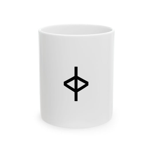 GLYPHS｜J-Runeforms — 中 / NAKA-Rune Ceramic Mug (White)
