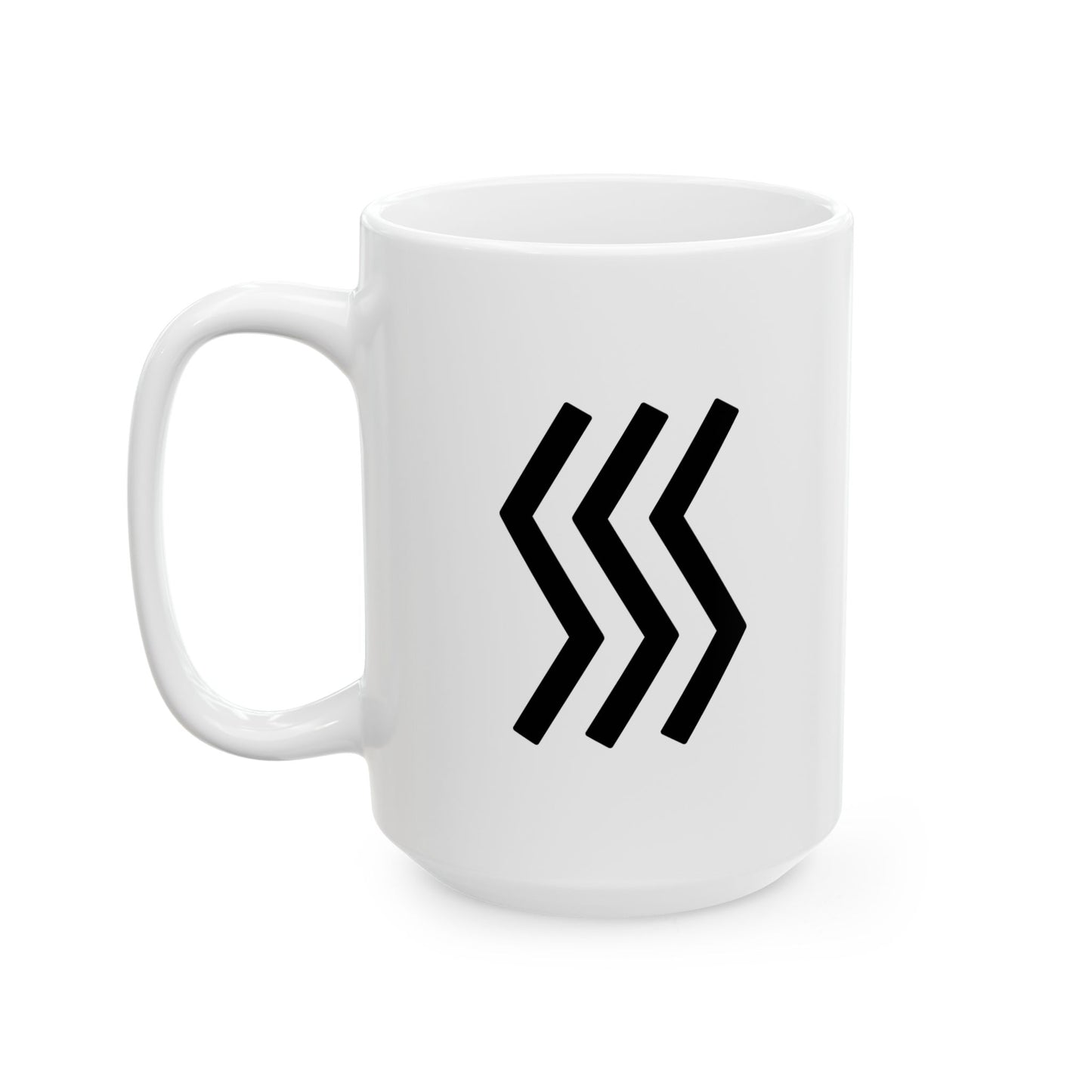 GLYPHS｜J-Runeforms — 川 / KAWA-Rune Ceramic Mug (White · Dual-Sided)