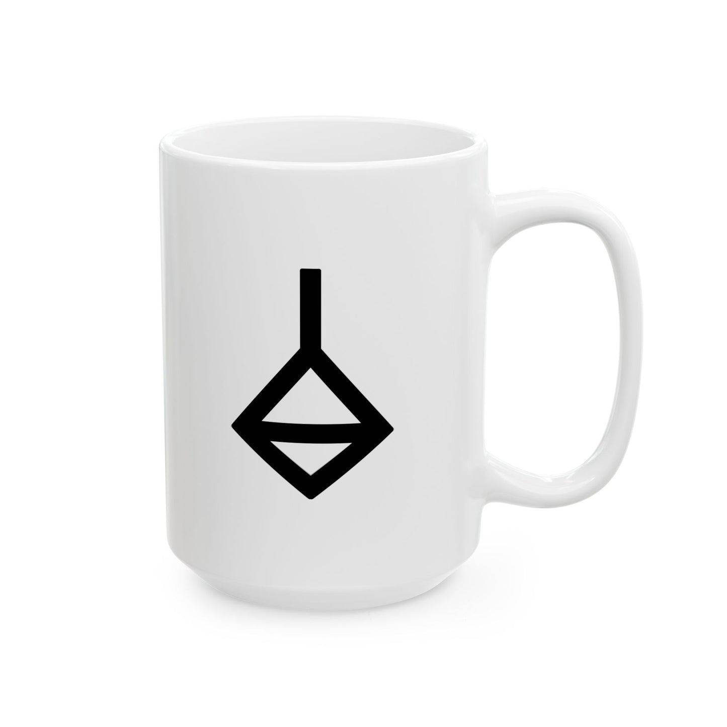 GLYPHS｜J-Runeforms — 白 / SHIRO-Rune Ceramic Mug (White · Dual-Sided)