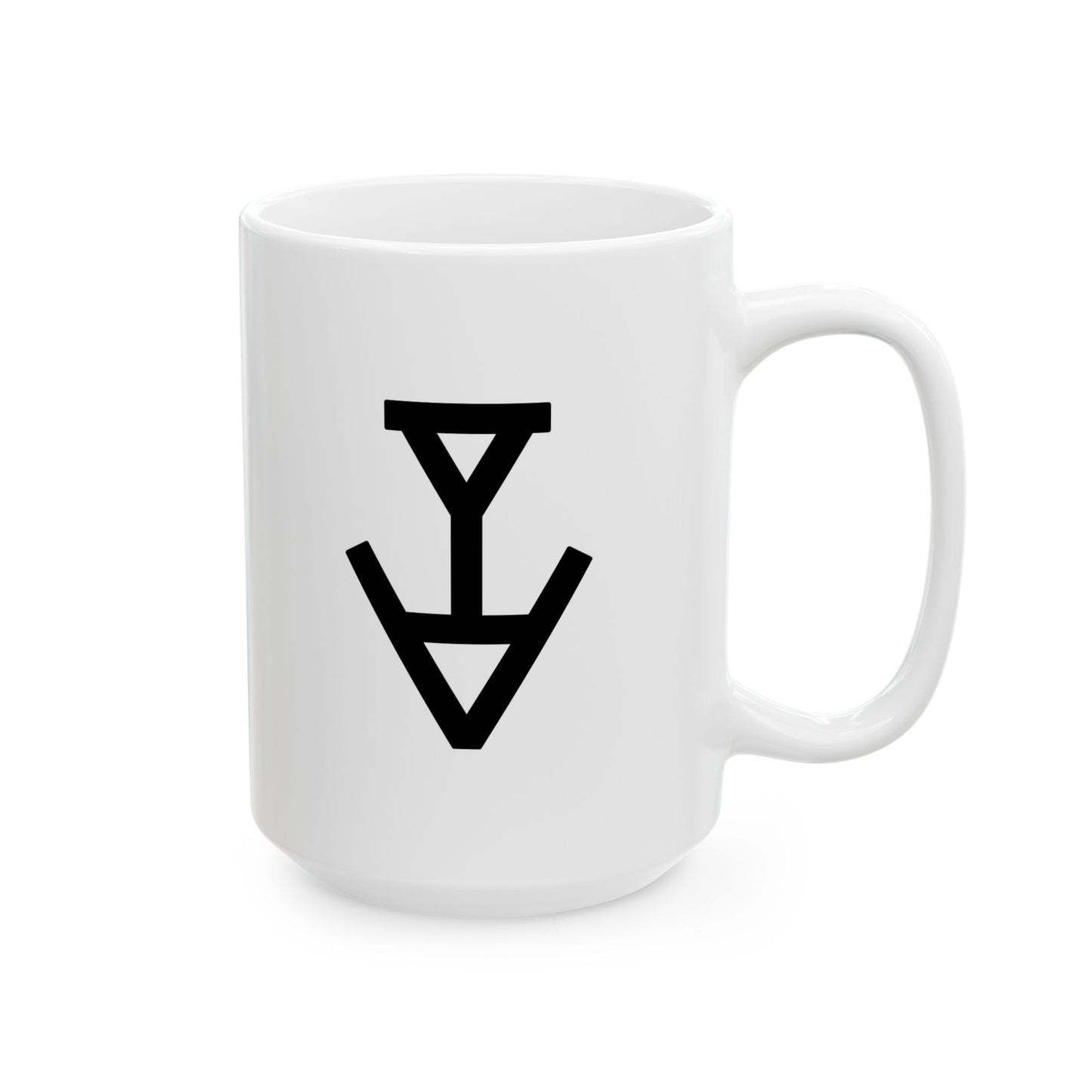 GLYPHS｜J-Runeforms — 言 / KOTO-Rune Ceramic Mug (White · Dual-Sided)