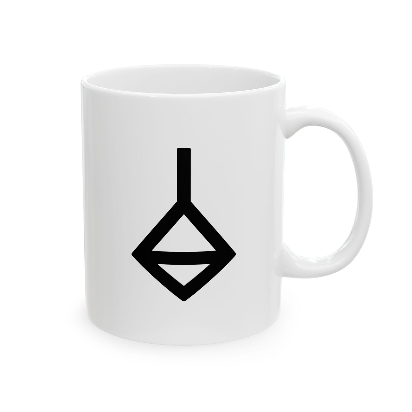 GLYPHS｜J-Runeforms — 白 / SHIRO-Rune Ceramic Mug (White · Dual-Sided)