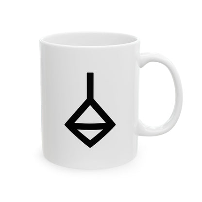 GLYPHS｜J-Runeforms — 白 / SHIRO-Rune Ceramic Mug (White · Dual-Sided)