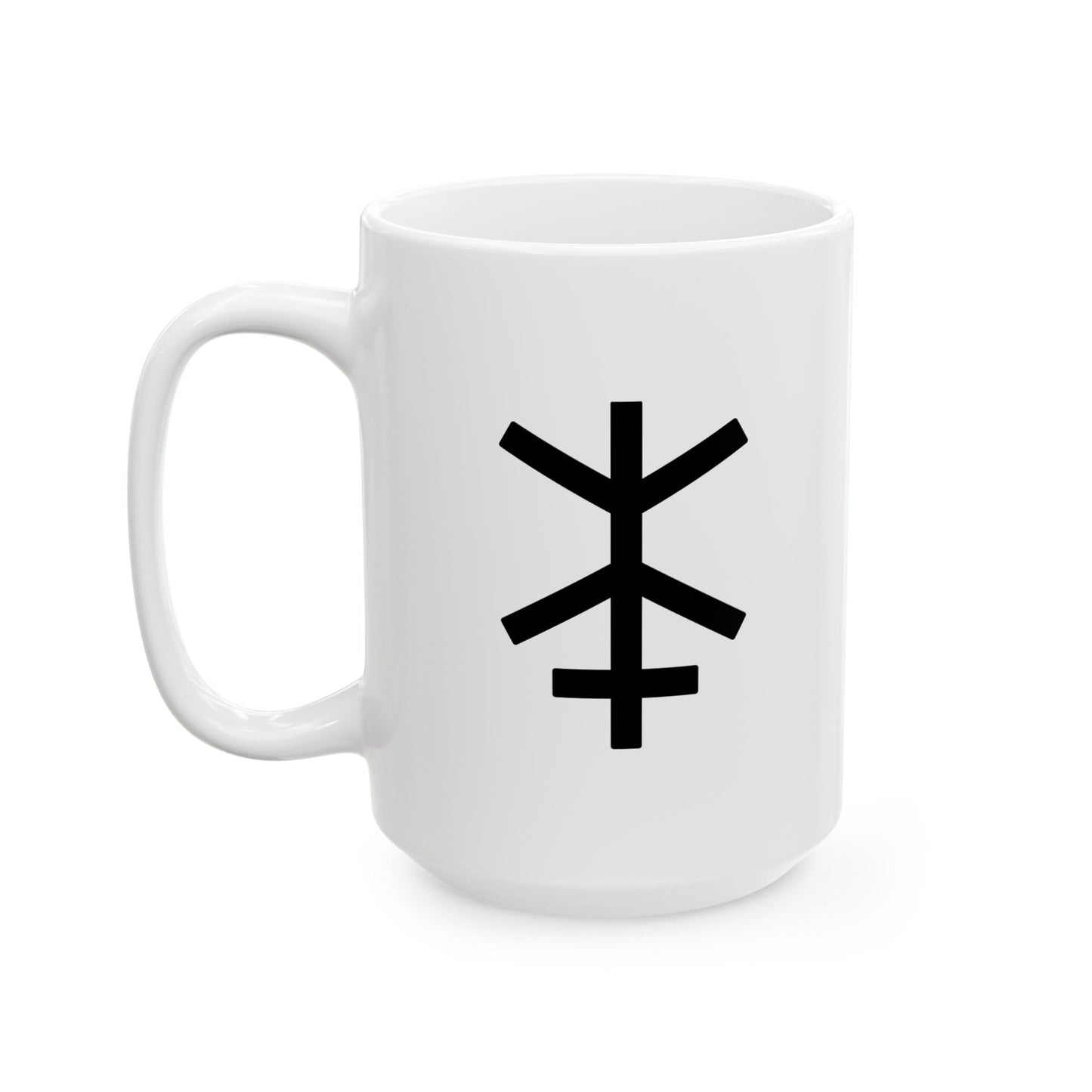 GLYPHS｜J-Runeforms — 本 / HON-Rune Ceramic Mug (White · Dual-Sided)