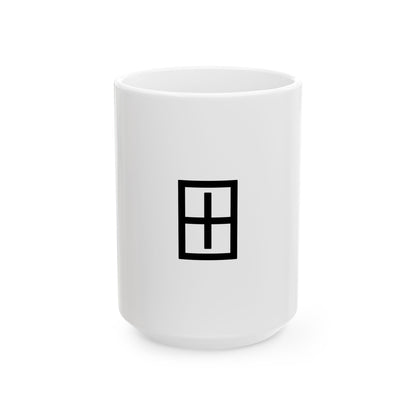 GLYPHS｜J-Runeforms — 田 / TA-Rune Ceramic Mug (White)