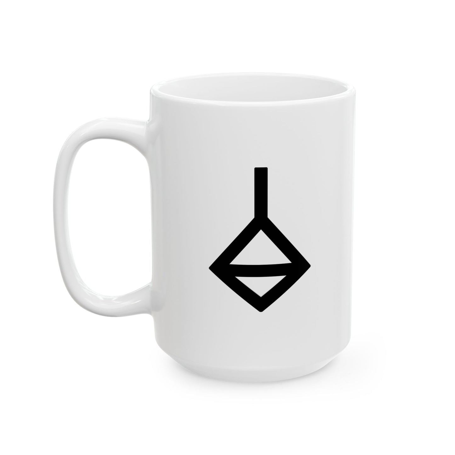 GLYPHS｜J-Runeforms — 白 / SHIRO-Rune Ceramic Mug (White · Dual-Sided)