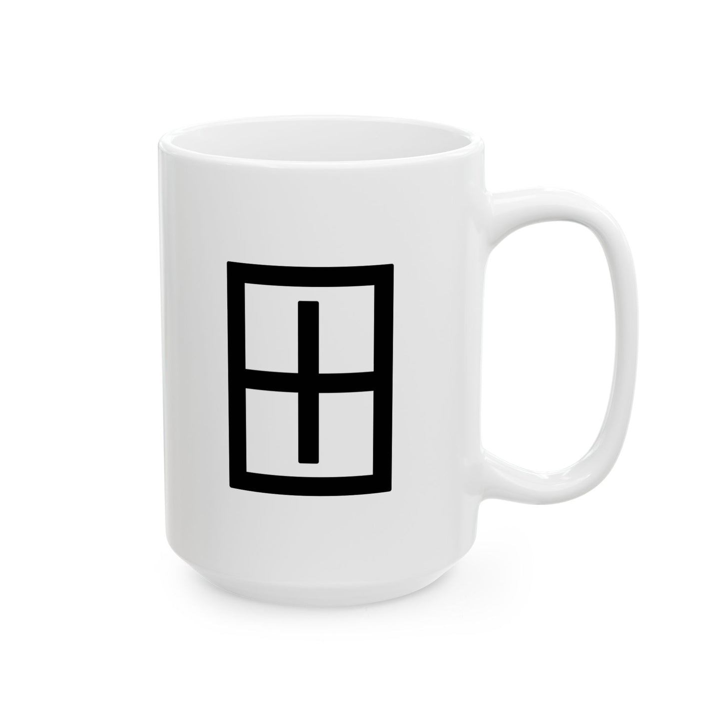 GLYPHS｜J-Runeforms — 田 / TA-Rune Ceramic Mug (White · Dual-Sided)