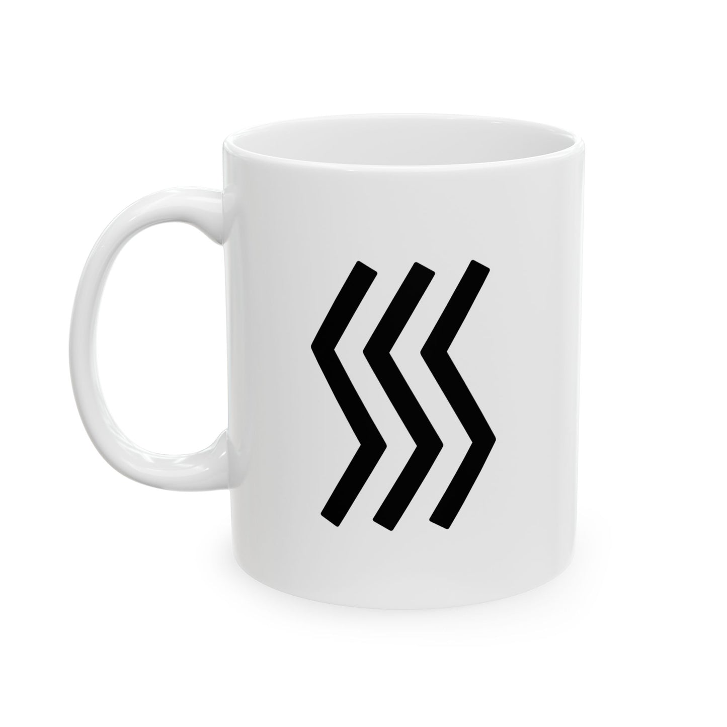 GLYPHS｜J-Runeforms — 川 / KAWA-Rune Ceramic Mug (White · Dual-Sided)