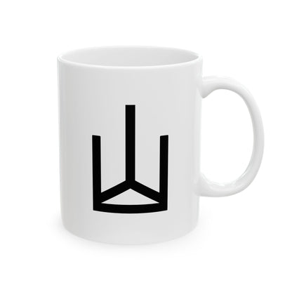 GLYPHS｜J-Runeforms — 山 / YAMA-Rune Ceramic Mug (White · Dual-Sided)